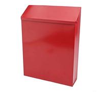 Yhenlovtt Keys - Buzón de pared para oficina, con cerradura y 2 buzones de metal rústico creativo para decoración de jardín, hierro, estilo vintage, buzón para exteriores, 29 x 22 x 6 cm (rojo)