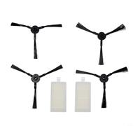 Yhenlovtt Kit de filtro y cepillo lateral de repuesto para robot aspirador MEDION MD16192 MD18500 MD18501 MD19500 MD19510 MD19511, 2 y 4 cepillos laterales