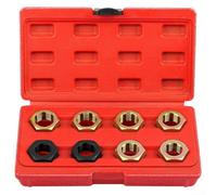Yhenlovtt Kit de herramientas de reparación de roscas y métricas de 8 piezas para eje de transmisión automotriz, herramientas de roscado de pernos de aleación con llave hexagonal de 32 mm, funda