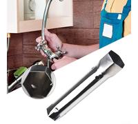 Yhenlovtt Llave de grifo de acero inoxidable para fontanería, herramienta de llave de tubo con mango largo para coladores de fregadero y topes de ángulo, llave de trinquete de par de enchufe, 1 pieza