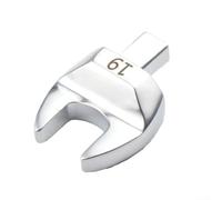 Yhenlovtt Llave de tubo de extremo abierto de 8 a 32 mm con llave de inserción de 9 x 12 mm para aplicación de par, hecha de acero al cromo vanadio, plata (19 mm)