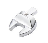 Yhenlovtt Llave de tubo de extremo abierto de 8 a 32 mm con llave de inserción de 9 x 12 mm para aplicación de par, hecha de acero al cromo vanadio, plata (28 mm)