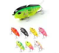 Yhenlovtt Luya Bait S-Type - Señuelo de pesca con pintura 3D para trucha y lubina, cebo de 6,5 cm con acción de caminar multisección y pecado lento (G)