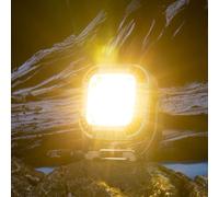 Yhenlovtt Luz de trabajo LED recargable con base magnética y soporte de trípode, linterna portátil de camping de 1200 mAh para senderismo, reparación y pesca nocturna (azul)