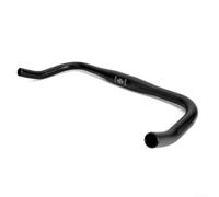 Yhenlovtt Manillar Bullhorn de aleación de aluminio, diseño ergonómico, ligero 266 g, para bicicletas Fixie de carretera, abrazadera de 31,8 mm, negro (25,4 x 370 mm)