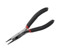 Yhenlovtt Mini alicates de 4 pulgadas para hacer joyas de precisión con punta plana doblada y corte lateral de extremo redondo, mango ergonómico para manualidades y (E)