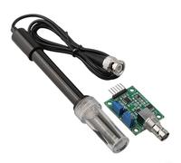 Yhenlovtt Módulo de detección de pH, kit de sensor de pH, para Arduino, con sonda de electrodo de componentes esenciales y conexión BNC, detección de valor 0-14 (kit de pH)