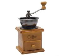 Yhenlovtt Molinillo de café de manivela de madera maciza con núcleo de circonita ajustable, ranura dispensadora estilo cajón para extracción y limpieza de granos, adecuado para varios granos