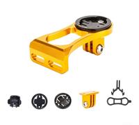 Yhenlovtt Ordenador de bicicleta de aleación para dispositivos compatibles, accesorio ligero anodizado CNC con doble funcionalidad de montaje para ciclismo, manillar o instalación de vástago (dorado)