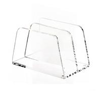 Yhenlovtt Organizador de escritorio acrílico de 2 compartimentos para facturas, tarjetas y cartas, incluye base antideslizante para una colocación segura, mejora el orden del espacio de trabajo (1)