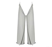 Yhenlovtt Pantalones de lluvia impermeables de nailon 20D superligeros para senderismo y camping, con resistencia a la presión del agua de 5000 mm, más cremalleras dobles de longitud completa (gris)