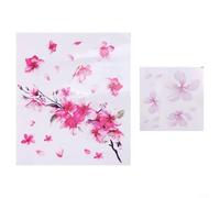 Yhenlovtt Paquete de 2 calcomanías de vinilo de flor de cerezo para parachoques, calcomanías de flores de Sakura rosa, reposicionables e impermeables para decoración exterior