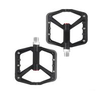Yhenlovtt Pedales de bicicleta, plataforma de nailon ligero con ejes de rodamiento antideslizantes y suaves para ciclismo de carretera y MTB, diseño de absorción de golpes, par, color negro