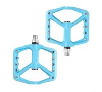 Yhenlovtt Pedales de bicicleta, plataforma de nailon ligero con ejes de rodamiento antideslizantes y suaves para ciclismo de carretera y MTB, diseño de absorción de golpes, par, negro (azul)