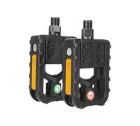 Yhenlovtt Pedales plegables para bicicleta de montaña, pedales de ciclo que ahorran espacio con agarre mejorado, reposapiés portátiles para bicicleta para un fácil almacenamiento, color negro
