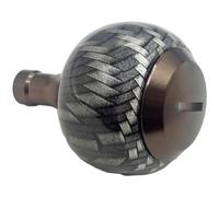 Yhenlovtt Perilla de carrete de pesca Píldora de agarre de bola redonda, para aleación de aluminio CNC, fibra de carbono, compatible con Daiwa 23 Exceler para piezas de carretes LT (marrón)