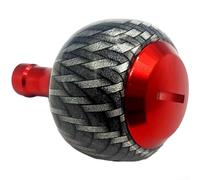 Yhenlovtt Perilla de carrete de pesca Píldora de agarre de bola redonda, para aleación de aluminio CNC, fibra de carbono, compatible con Daiwa 23 Exceler para piezas de carretes LT (rojo)
