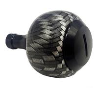 Yhenlovtt Perilla de carrete de pesca Píldora redonda de agarre de bola, para fibra de carbono de aleación de aluminio CNC, compatible con Daiwa 23 Exceler para piezas de carretes LT (negro)