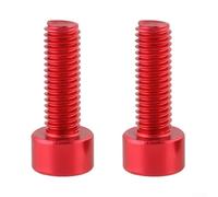Yhenlovtt Pernos de aleación para jaula de botella de agua de bicicleta, M5 x 15 mm, colores para carretera, bicicleta, 2 unidades (rojo)