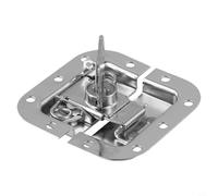 Yhenlovtt Pestillo de mariposa empotrado, construcción de metal, tamaño de 82 x 77 mm, profundidad de 8 mm, acabado plateado, para maletín de vuelo, maletín de carretera, caja de micrófono, caja de