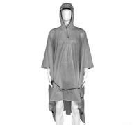 Yhenlovtt Poncho de lluvia de silicona recubierto para exteriores, senderismo, camping, más nailon, con ala 3D y Pu8000 mm, resistente al agua, negro (gris L) 15d