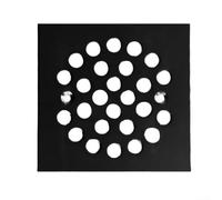 Yhenlovtt Rejilla de drenaje cuadrada de acero inoxidable 304 para desagüe de ducha de baño con agujeros anchos de 10 mm para desagües de 4 a 14 pulgadas (cuadrado - negro)