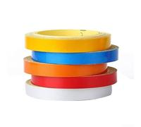 Yhenlovtt Rollo de cinta adhesiva de seguridad reflectante para coche, motocicleta, carrocería y llanta, 5 m x 1 cm, amarillo, naranja, blanco, rojo, negro mate, calcomanía de bricolaje (azul)