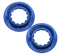 Yhenlovtt Rotores de bloqueo central de bicicleta, anillo de fijación de aleación de freno de disco para 9, 12, 15 mm, eje pasante, montaje interno, piezas de ciclismo (azul)