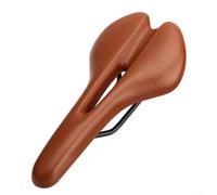 Yhenlovtt Sillín de bicicleta hueco ventilado cojín de gel suave asiento absorbente de golpes para bicicleta de carretera de montaña reemplazo de ajuste cómodo ancho (marrón claro)