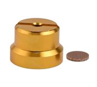 Yhenlovtt Tapa de calibre de alambre de bobina de media aleación, compatible con tuerca CC de aluminio Moon para cebo con carrete de rueda de caída de agua, 1 juego (dorado)