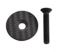 Yhenlovtt Tapa de fibra de carbono para auriculares de bicicleta de 1 1/8 31,8 mm para carretera y montaña, para horquillas de bicicleta, parte superior con perno de acero inoxidable