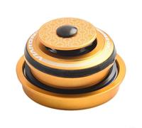 Yhenlovtt Tapa para auriculares de bicicleta, cubierta de rodamiento de aleación de aluminio con tornillo, 44 x 55 mm para reparación de bicicleta de montaña de horquilla recta/cónica, negro, rojo