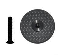 Yhenlovtt Tapa superior de fibra de carbono 3K para bicicleta 11/8 para Road Plus para auriculares MTB, cubierta de bicicleta de titanio superligera con tornillo de componente, negro (tapa mate 3K