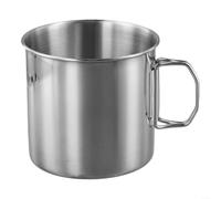 Yhenlovtt Taza de viaje con asa plegable de acero inoxidable, taza de café aislada de doble pared con tapa para camping, senderismo, oficina, hogar, 260 ml, 350 ml, 660 ml (660 ml)