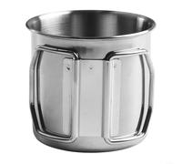 Yhenlovtt Taza de viaje con asa plegable de acero inoxidable, taza de café aislada de doble pared con tapa para camping, senderismo, oficina, hogar, 260 ml, 350 ml, 660 ml (260 ml)