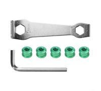 Yhenlovtt Tornillos de rueda de cadena individual para bicicleta con plato negro, morado y verde, Si. 5 pernos de montaje de aluminio de 9 mm, 4 para aleación para mecanizado CNC, llave roja (verde)