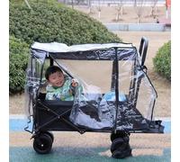 Yhenlovtt uty - Funda impermeable de PVC para carrito de camping, resistente al viento, protector de cochecito de jardín con doble cremallera, transparente
