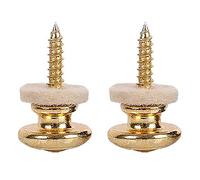 Yheonver 2 clavijas de bloqueo de correa de guitarra de cobre de lana con forma de hongo para guitarra acústica, clásica, eléctrica, bajo, ukelele, dorado