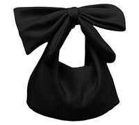 Yheonver Bolsos de mano para mujer, con lazo, bolso de mano para mujer, bolso de mano de noche (negro), Black, 33*19*30cm