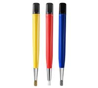 Yheonver Juego de 3 cepillos de fibra de vidrio de acero para rascar, cerdas de fibra de lijado, limpieza de placa de circuito de joyería, Como se muestra en la imagen.