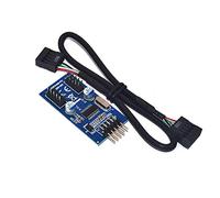 Yheonver Placa base de 9 pines USB Header a 2 machos adaptador tarjeta USB 2.0 9 pines a doble conector 9 pines divisor