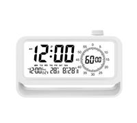 YHFITN Reloj Despertador Digital luz Nocturna, Temporizador Visual, recordatorio de Tiempo, Pantalla de Temperatura, Ideal para enseñar y administrar el Tiempo, Regalos para niños (Blanco)