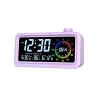 YHFITN Reloj Despertador Inteligente con Temporizador Visual, Temporizador de Cuenta Regresiva y Temperatura, Ideal para gimnasios en casa, Estudiantes, oficinas y dormitorios. (Morado Colorido)