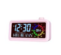 YHFITN Reloj Despertador Inteligente con Temporizador Visual, Temporizador de Cuenta Regresiva y Temperatura, Ideal para gimnasios en casa, Estudiantes, oficinas y dormitorios. (Rosa Colorido)