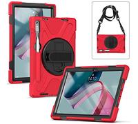 YHFZR 360°Rotativo Asa de Mano Porta con Hombro Funda Robusta Antichoque para Lenovo Tab P11 Pro 2nd 2022/ Pad Pro 2022 11.2'' TB138FC/TB132FU, Rojo