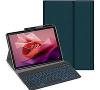 YHFZR Funda con teclado para Lenovo Tab One/Tab K9 de 8,7 pulgadas, [QWERTZ alemán] Funda ultrafina con iluminación de 7 colores teclado inalámbrico con funda protectora para Lenovo Tab One/Tab K9 de