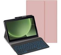 YHFZR Funda con teclado para Samsung Galaxy Tab Active 5 Pro de 10,1 pulgadas SM-X350/X356B, [QWERTZ alemán] funda delgada con iluminación de 7 colores teclado inalámbrico con funda protectora, color