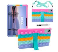 YHFZR Funda para Blackview Mega2/ OSCAL Pad 100/ Odea A12 Tablet 12 Pulgada, Silicón Ligera Carcasa Antideslizante con Soporte para los niños, Rosa