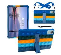 YHFZR Funda para DOOGEE U12/Doogee G6 Pro/Doogee E3+, TECLAST T60AI/ AvidPad A90/ Vasoun P200 Tablet 12 Pulgada, Silicón Ligera Carcasa Antideslizante con Soporte para los niños, Azul Oscuro