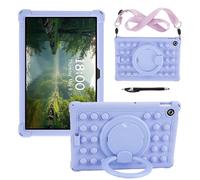 YHFZR Funda para Lenovo Tab 10,1 Pulgada 2025 TB-311FU/TB-311XU, Soporte Giratorio Silicón Ligera Carcasa Antideslizante para los niños, Morado
